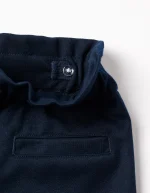 PANTALON EN MAILLE À CARREAUX, BLEU FONCÉ, SMS – Image 3