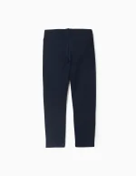 Lot de 2 leggings fleuris/lisses pour fille, bleu/turquoise – Image 2