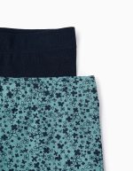 Lot de 2 leggings fleuris/lisses pour fille, bleu/turquoise – Image 3