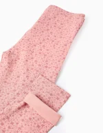 Lot de 2 leggings fleuris/lisses pour fille, rose/gris – Image 4