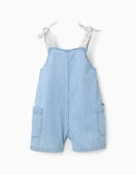 Salopette à imprimé floral pour fille, bleu/blanc