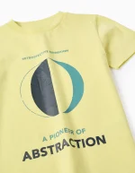 T-shirt en coton imprimé sur le devant pour garçon « Abstraction », jaune – Image 3