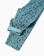 Lot de 2 leggings fleuris/lisses pour bébé fille, vert/bleu – Image 4