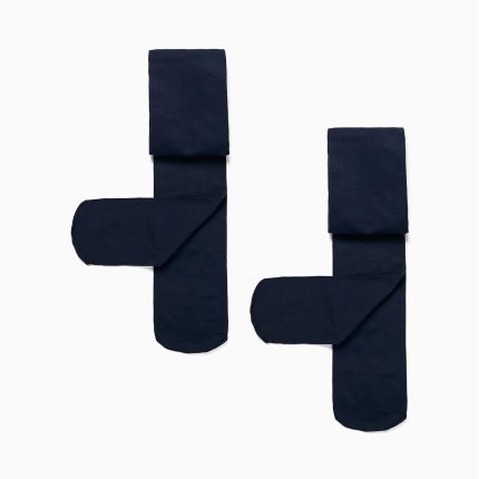 Lot de 2 collants en microfibre 40 deniers pour filles, bleu foncé
