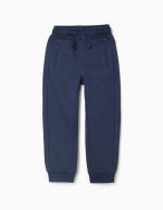 Pantalon de jogging pour garçon, coupe slim, bleu foncé, avec poches étanches