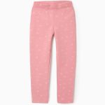 Jeggings brossés à motifs pour filles, roses