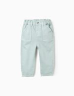 Pantalon en Sergé Paperbag pour Bébé Fille, Vert d'Eau
