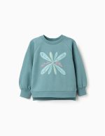 Sweat-shirt brossé à imprimé en relief pour filles, vert clair