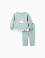 Ensemble de survêtement brossé pour bébé fille « Formes », vert clair