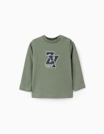 T-shirt à manches longues en coton « ZY » pour bébé garçon, vert