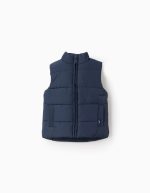 Gilet matelassé doublé polaire pour bébé garçon, bleu foncé