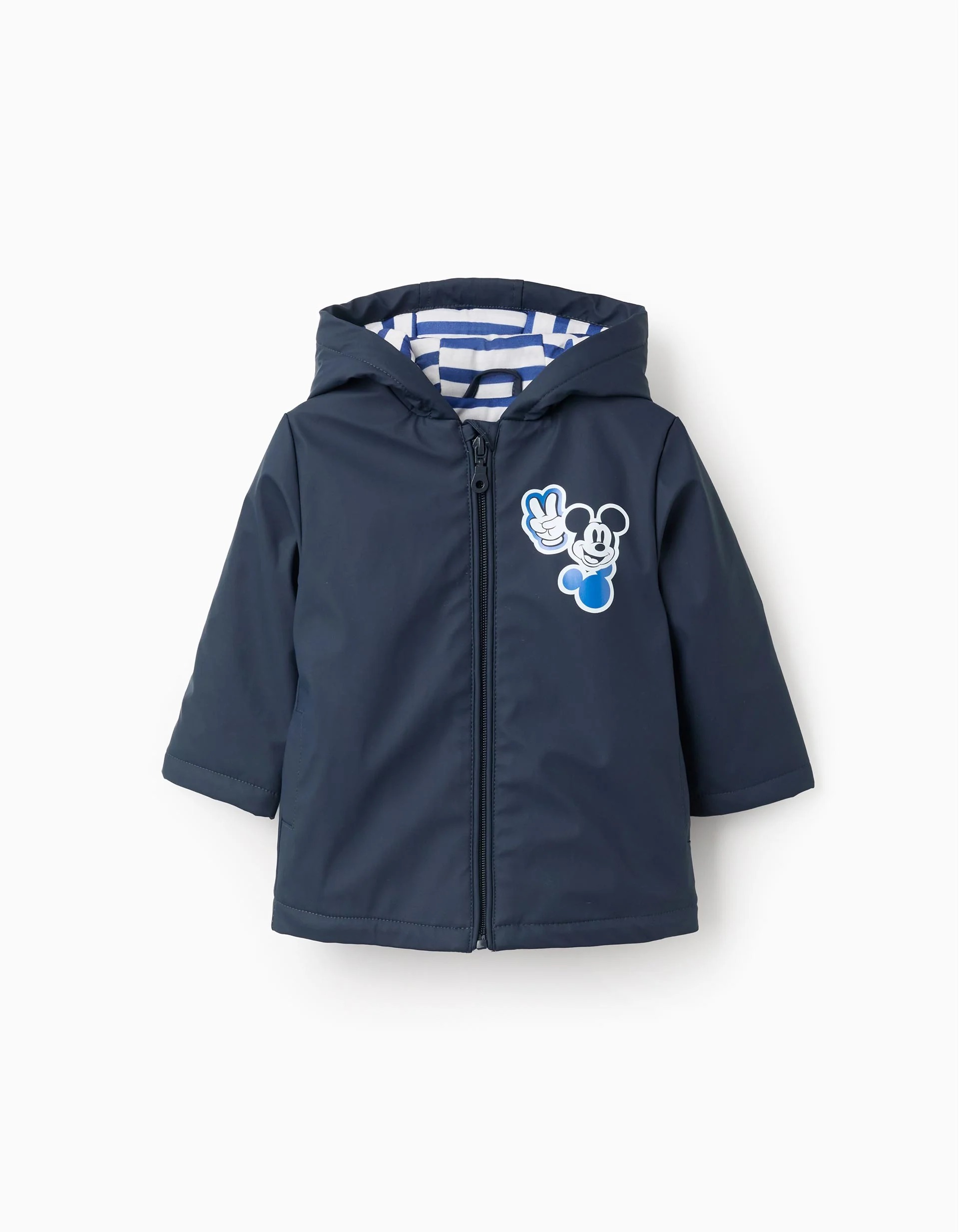 171220256942d7fac822c.jpeg Parka en caoutchouc à capuche pour bébé garçon « Mickey », bleu foncé – Image 1