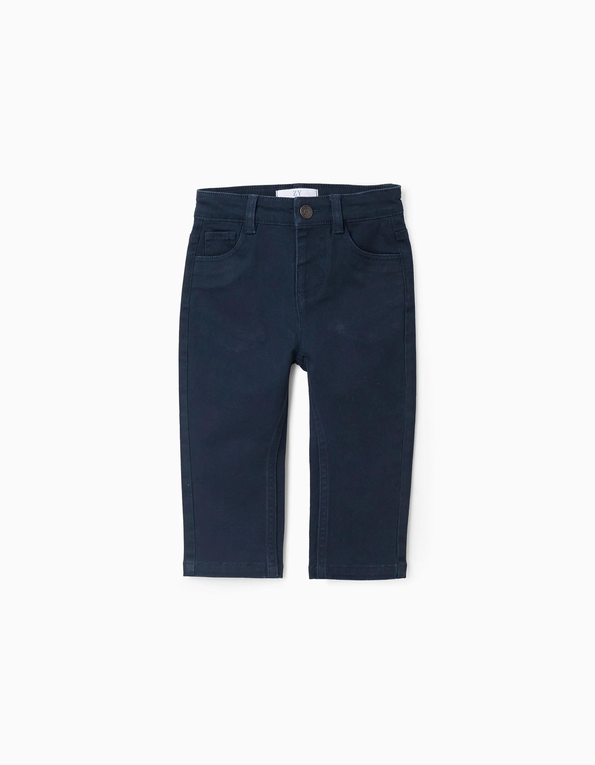 171220256942d8305c16c.jpeg Pantalon en sergé pour bébé garçon, bleu foncé – Image 1