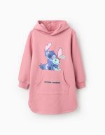 Robe-sweat à capuche pour filles « Stitch », rose