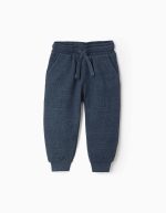 Pantalon de jogging à motif gaufré pour bébé garçon, bleu foncé