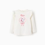 T-shirt en coton à volants pour bébé fille « Marie », blanc