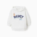 Sweat à capuche en coton pour bébés « Bluey & Bingo », blanc