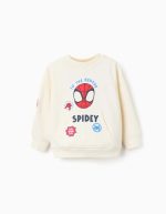 Sweat-shirt brossé à poches kangourou pour bébé garçon « Spidey », beige