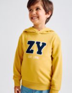 Sweat à capuche en bouclé pour garçon « ZY Archives », jaune – Image 3
