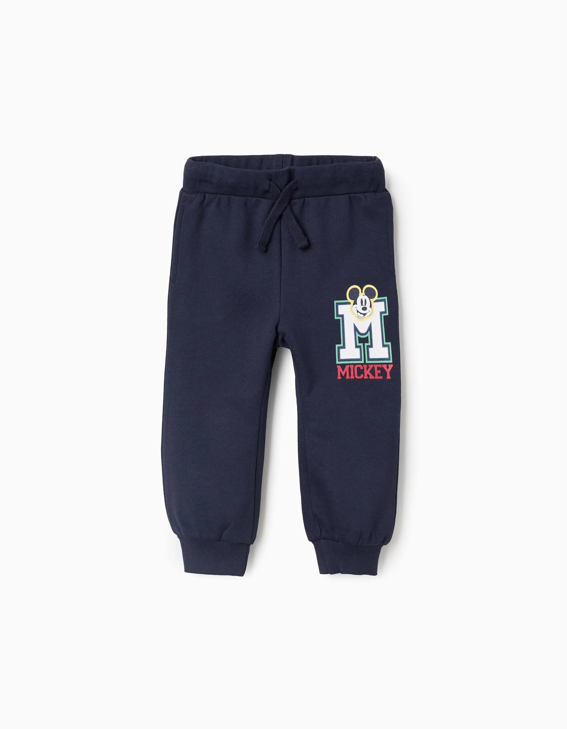 171220256942d9d4aa25f.jpeg Pantalons de jogging bleu marine pour bébés garçons, avec imprimé Mickey – Image 1