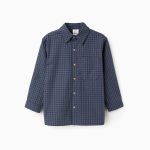 Chemise Vichy à poche pour garçon, bleu foncé