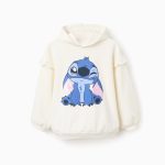 Sweat à capuche à sequins pour filles « Stitch », beige