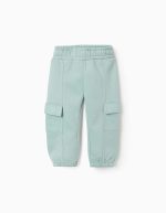 Pantalon de jogging en maille brossée avec poches cargo pour bébé fille, vert