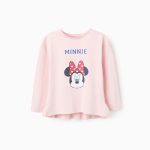 T-shirt à manches longues en coton pour filles « Minnie », rose