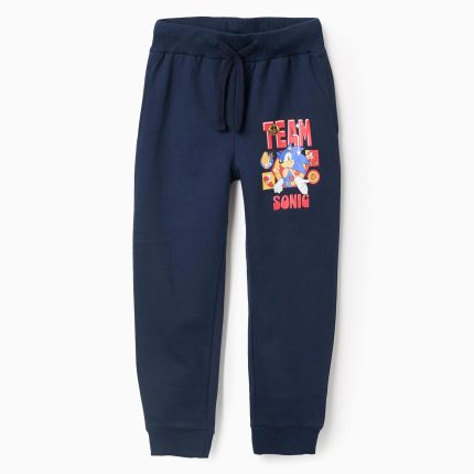 Pantalon de jogging en coton pour garçon « Sonic & Friends », bleu foncé