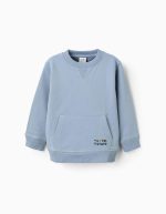 Sweat-shirt en coton avec poche kangourou pour garçon, bleu