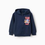 Veste à capuche en coton pour garçon « Sonic & Friends », bleu foncé