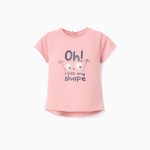T-Shirt en Coton avec Imprimé pour Bébé Fille, Rose