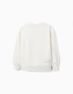 Sweat-shirt en coton à pois en relief pour filles, blanc/rouge – Image 2