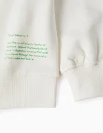 Sweat-shirt en coton à pois en relief pour filles, blanc/rouge – Image 4