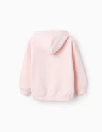 Sweat à capuche en coton pour filles, motif cœur triangulaire, rose clair – Image 2