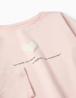 T-shirt à manches longues pour filles, rose, imprimé en relief – Image 3