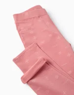 Jeggings brossés à motifs pour filles, roses – Image 4