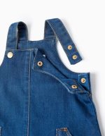 Robe-salopette en jean pour bébé fille, bleue – Image 3