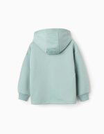 Sweat à capuche brossé pour filles « Soyez gentille », vert d'eau – Image 2