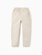 Pantalon cargo en sergé beige pour garçon – Image 2