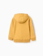 Sweat-shirt en coton à capuche et fermeture éclair pour garçon, jaune – Image 2