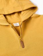 Sweat-shirt en coton à capuche et fermeture éclair pour garçon, jaune – Image 3