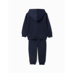 Veste à capuche + T-shirt + pantalon pour garçons, bleu foncé/blanc – Image 2