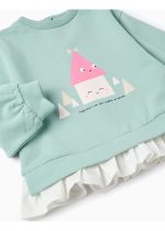 Ensemble de survêtement brossé pour bébé fille « Formes », vert clair – Image 3