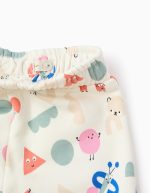 Pantalon de jogging en maille brossée à motif « formes » pour bébé fille, blanc – Image 3