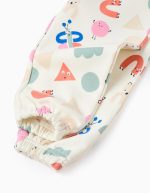 Pantalon de jogging en maille brossée à motif « formes » pour bébé fille, blanc – Image 4