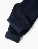 Pantalon brossé à taille haute pour bébé fille, bleu foncé – Image 4
