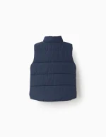 Gilet matelassé doublé polaire pour bébé garçon, bleu foncé – Image 2