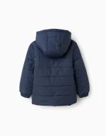 Doudoune à capuche doublée polaire pour garçon, bleu foncé – Image 2