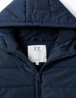 Doudoune à capuche doublée polaire pour garçon, bleu foncé – Image 3